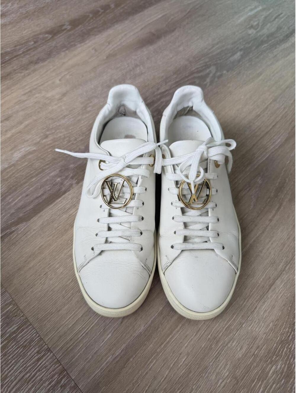 Louis Vuitton monogram white leather sneakers 36